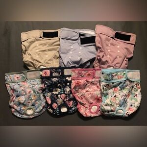 NEW Bundle of 7 Reusable Female Dog Diapers